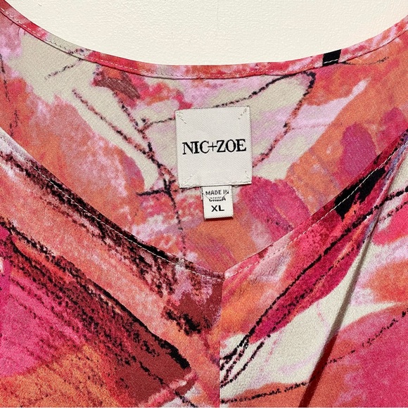 New NIC+ZOE Scribble‎ Bouquet Crepe Cami in Pink Multi Size XL - Picture 9 of 15